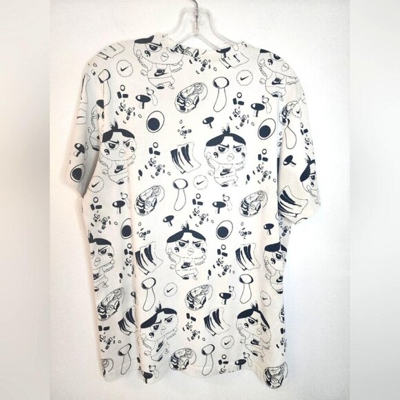 Nike Men's White & Black Graphic T-Shirt Baggy 100% Cotton, sz MD - Picture 3 of 8